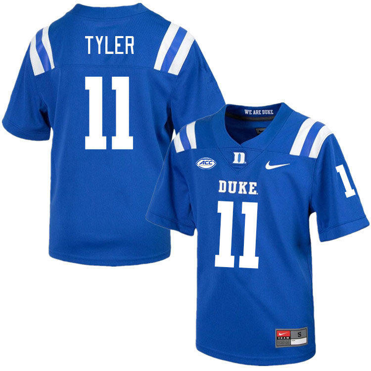 Men #11 Chase Tyler Duke Blue Devils College Football Jerseys Stitched-Royal